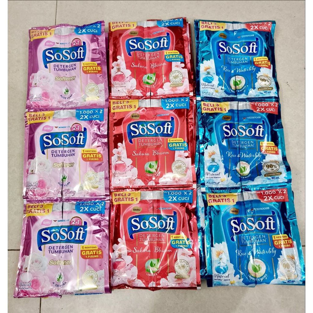 Sosoft liquid deterjen sachet