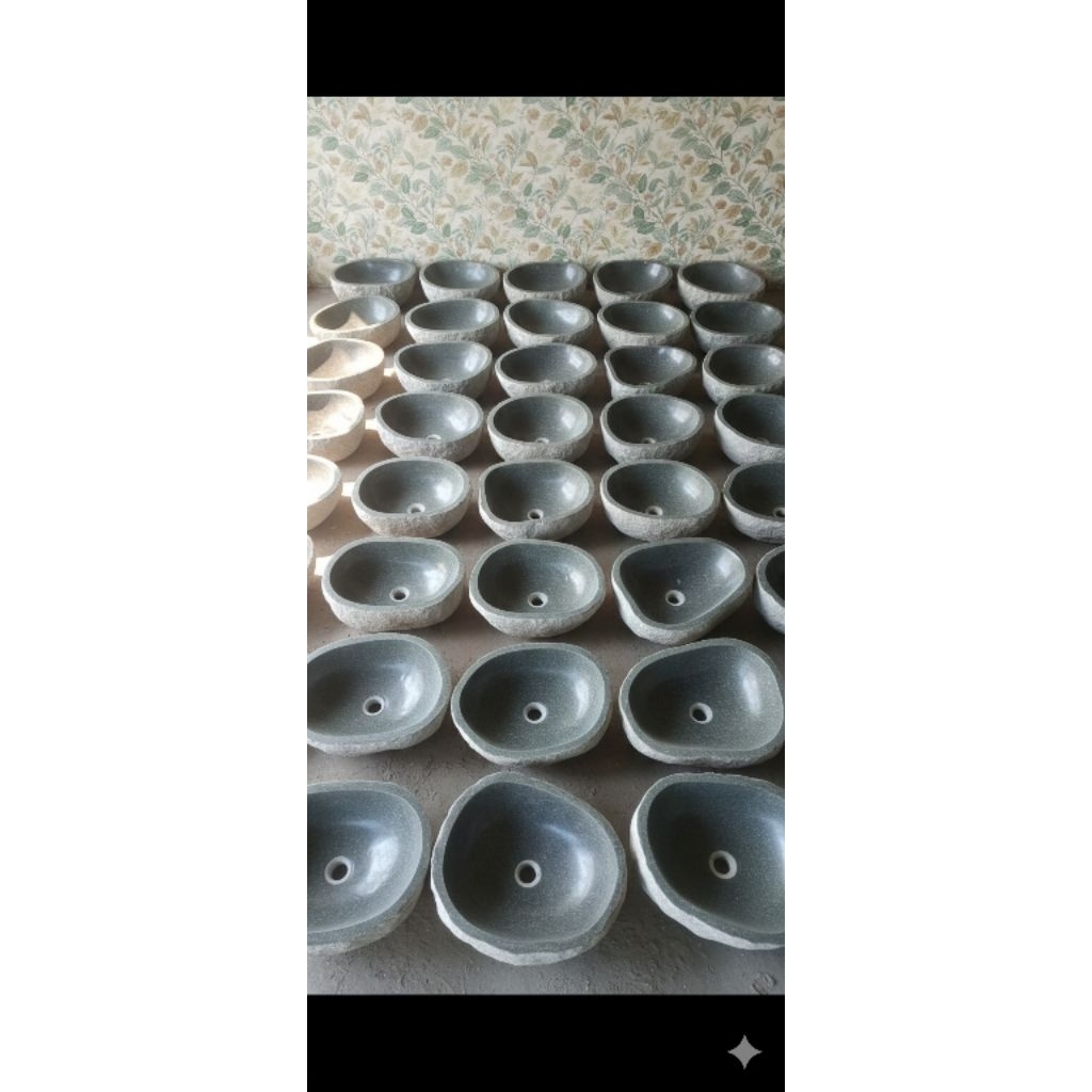 wastafel cuci tangan batu kali