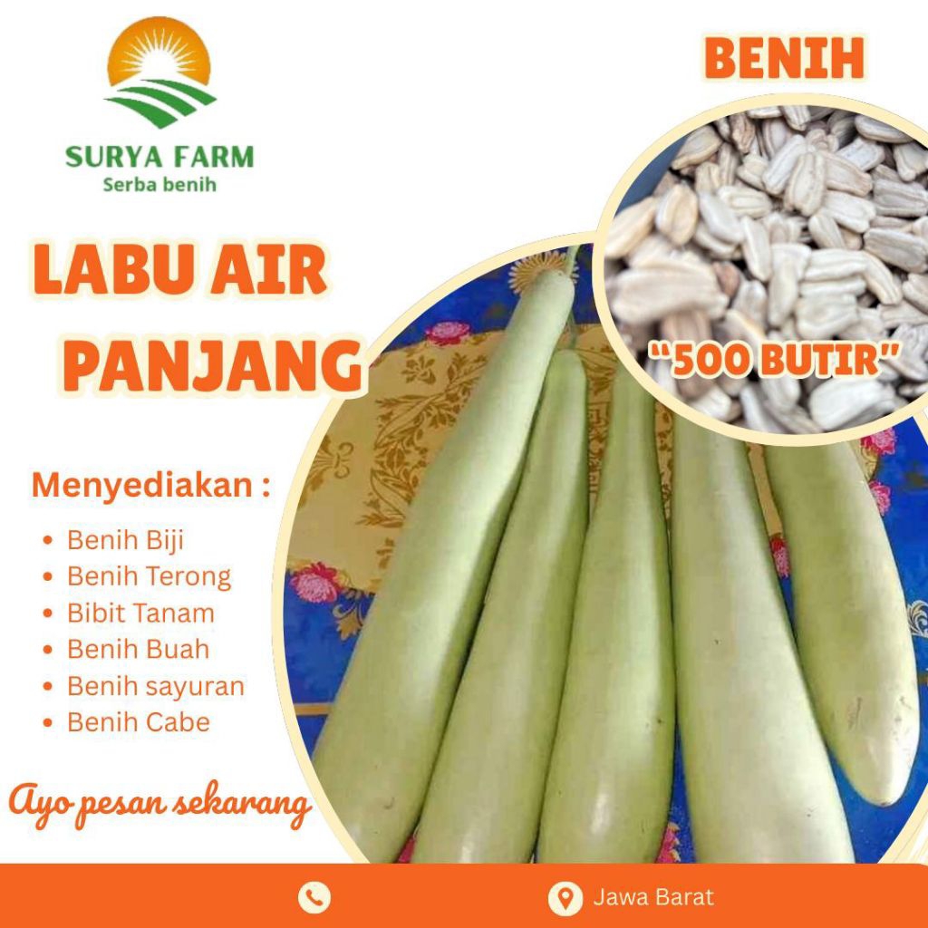 Benih Biji Labu Labu Air Panjang Kemasan  /Bibit Labu Air panjang