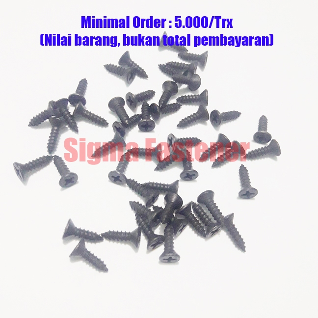 Sekrup FH+ Hitam 4x3/8"