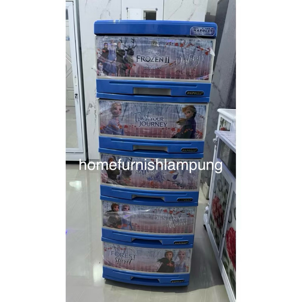 Lemari Laci 5 Susun Karakter Frozen Plastik Tebal | homefurnishlampung