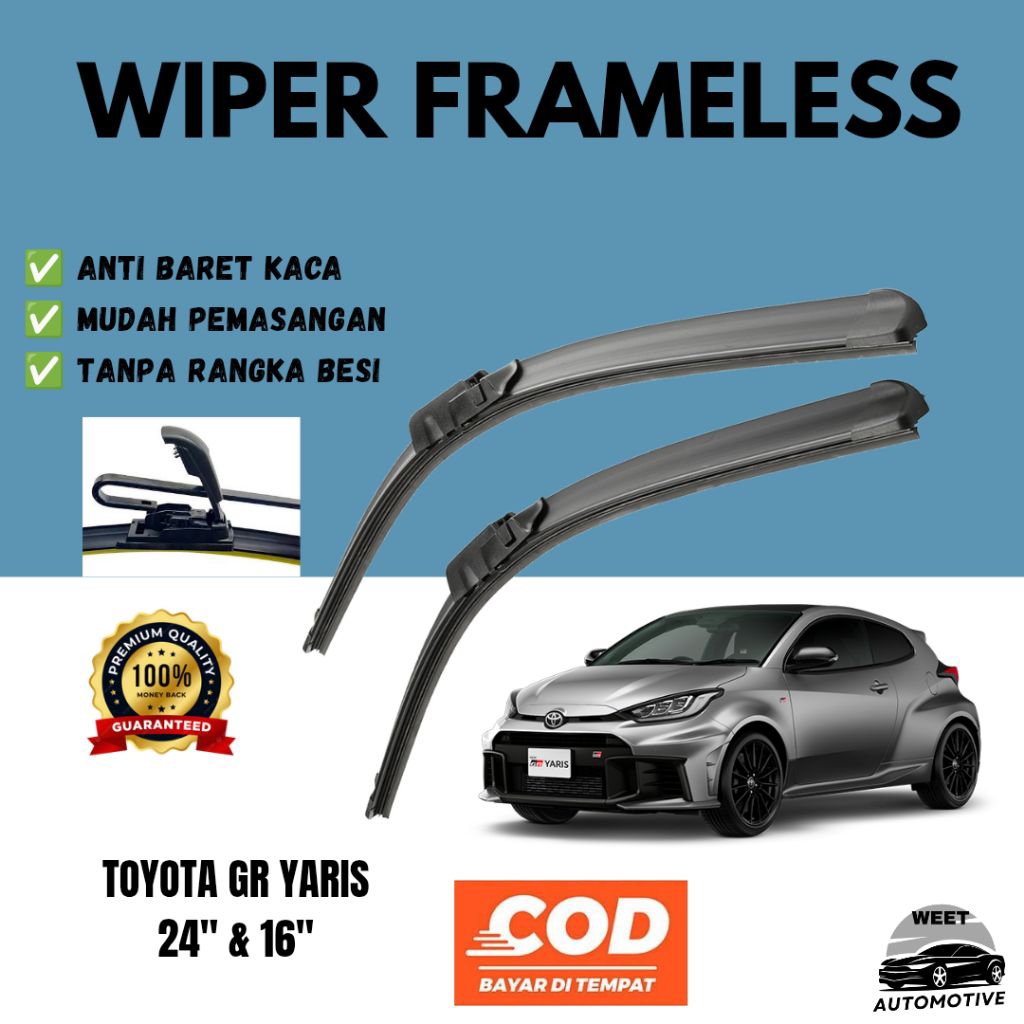 Wiper Frameless Kaca Depan Mobil Toyota GR Yaris