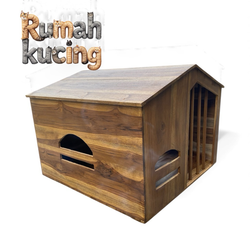 RUMAH KUCING / ANJING KAYU KANDANG KUCING ANJING