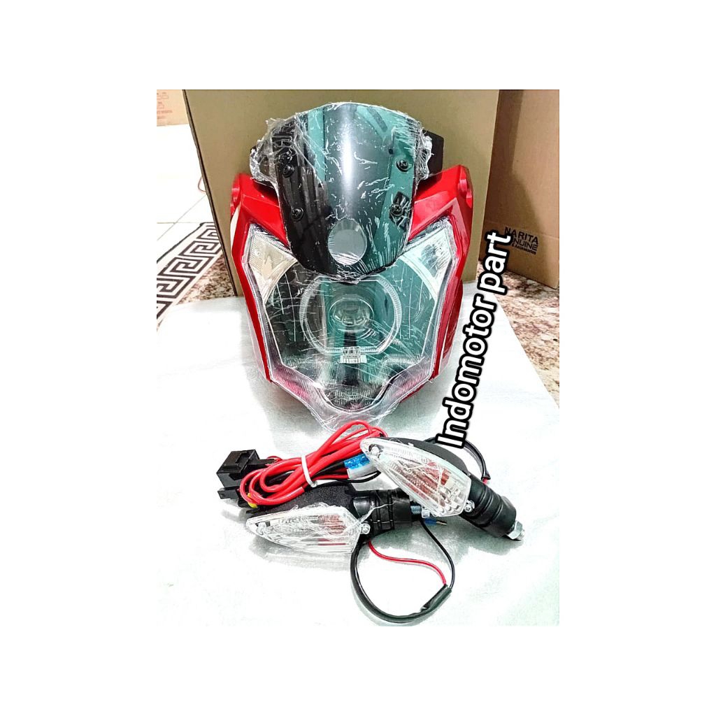 Paket Komplit Batok Reflektor Lampu Depan New Vixion Advance NVA 2016 Set Biled 4,5 Inc Plus Lampu S