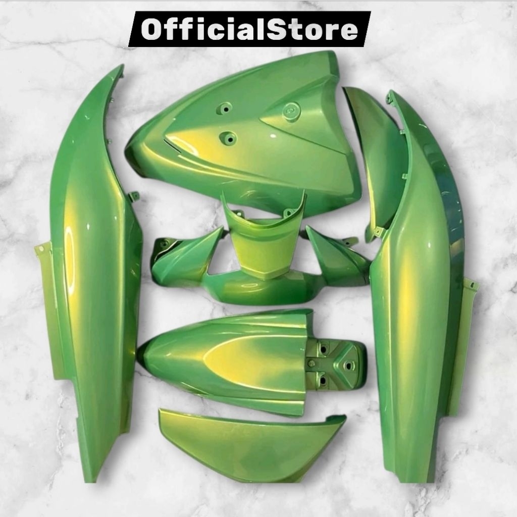 cover bodi full halus bodi full set halus motor mio j warna alien green bebas request warna