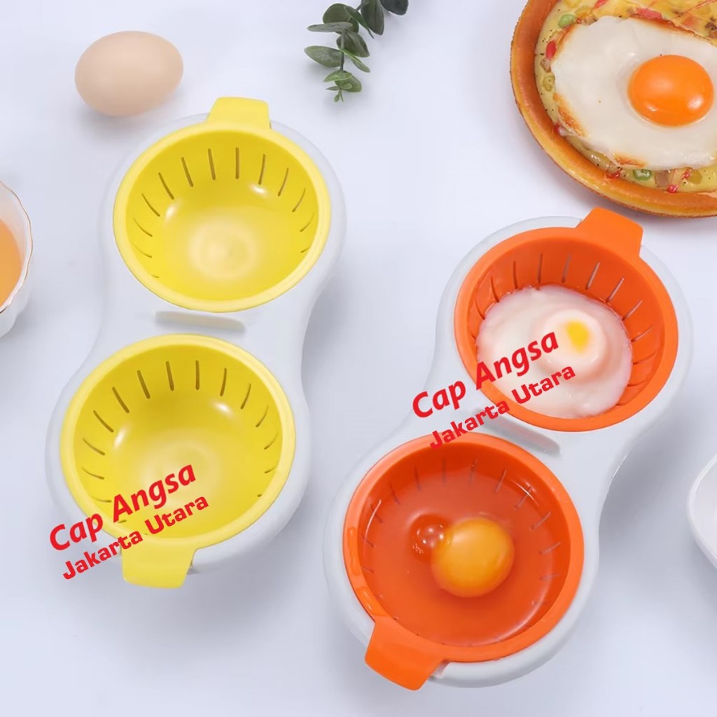 [CAPANGSA_01] Alat Perebus Telur Kukus Microwave 2 Cup 24x11.3x6cm | Cetakan Rebus Telur Praktis Tan