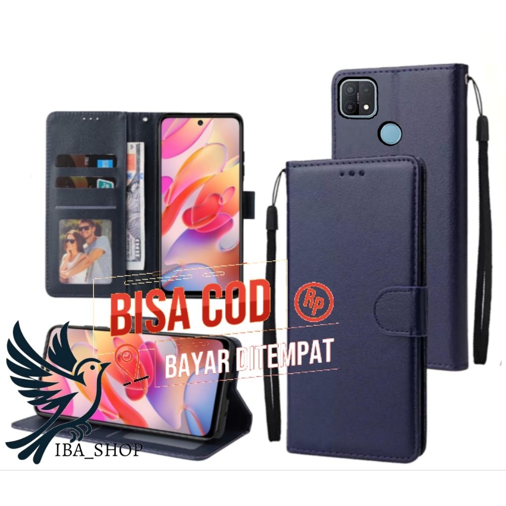 CASE HP OPPO A15 / A15S - CASING DOMPET-FLIP LEATHER-SARUNG HP