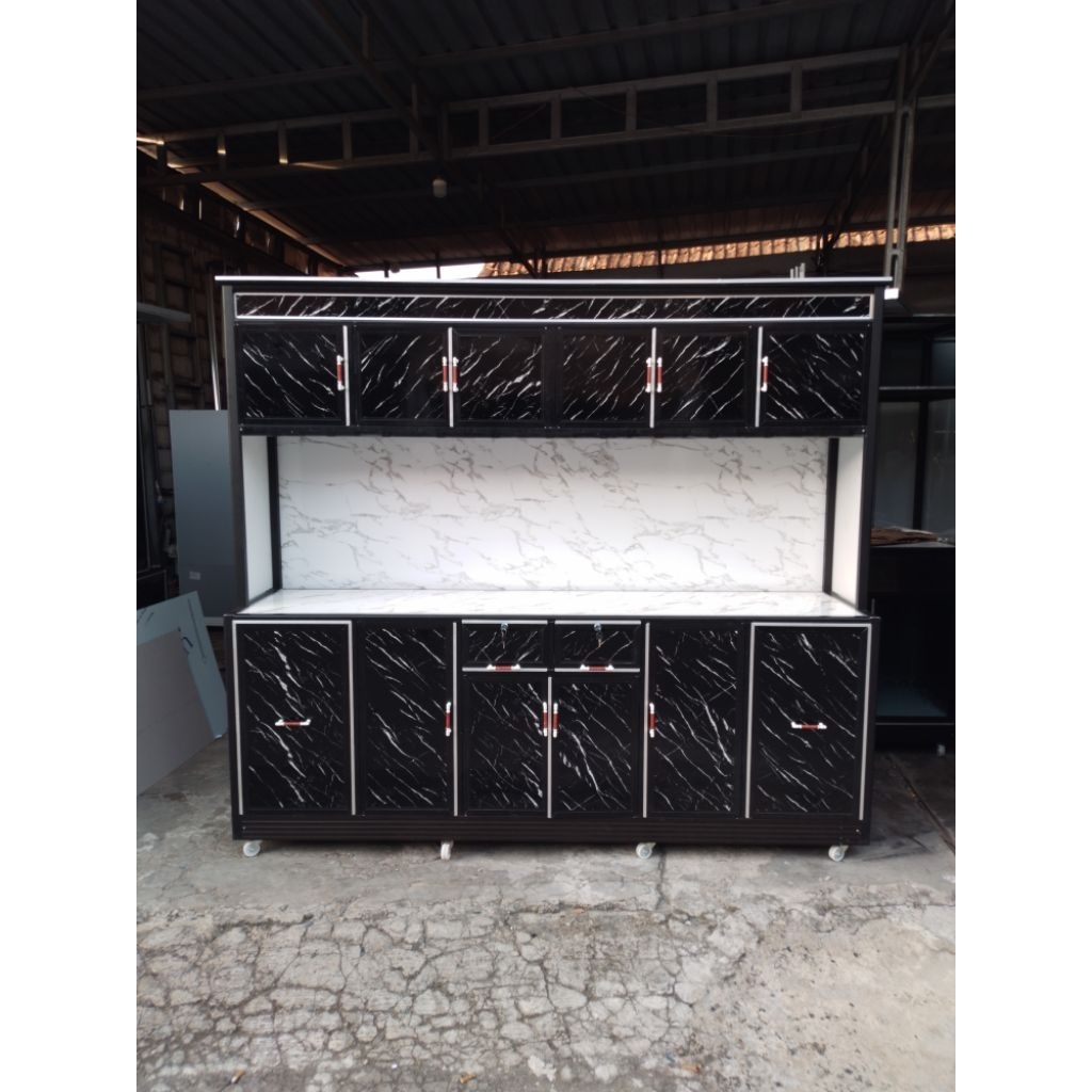 Rak piring premium bahan alumunium dan ACP Laci master Rak piring aluminium