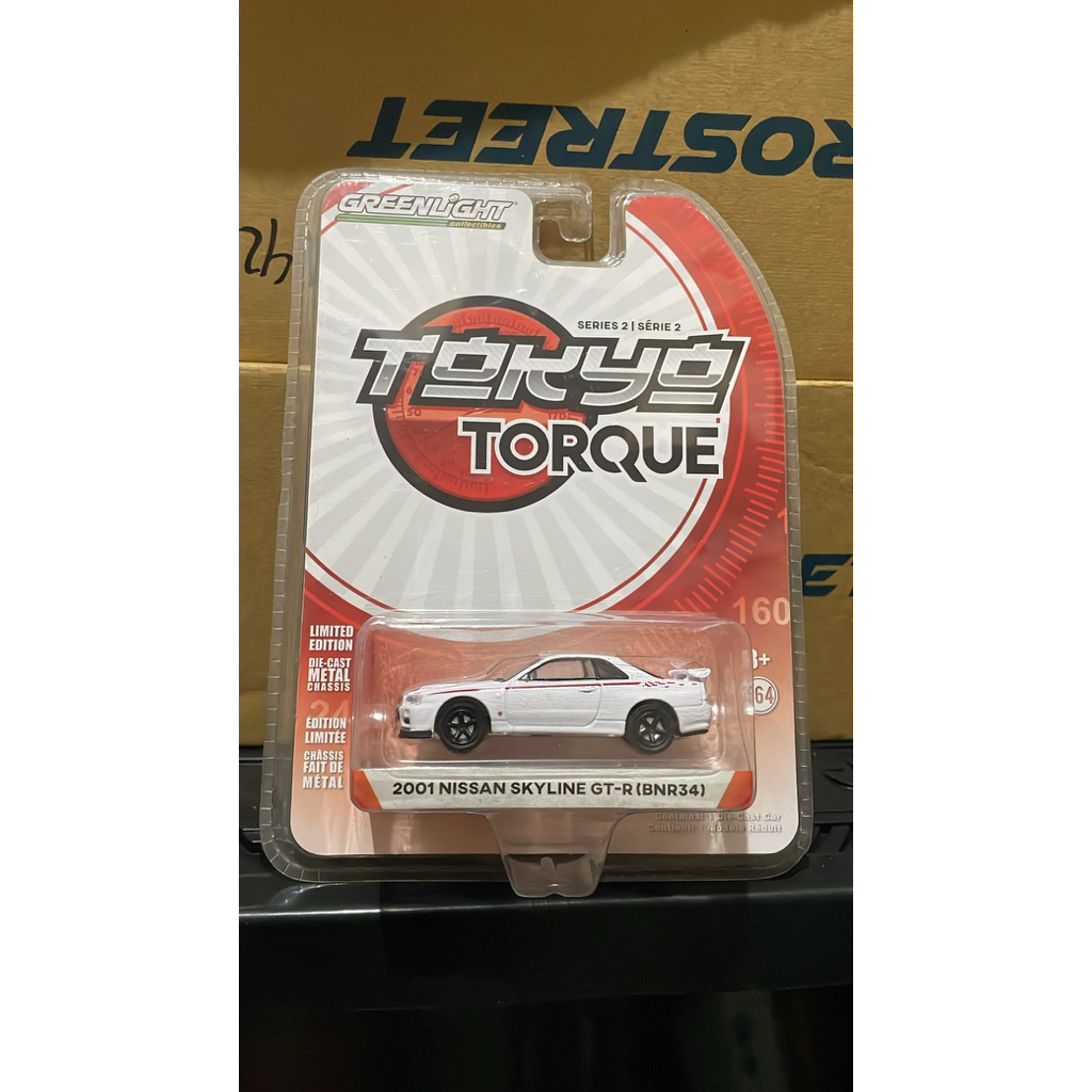 Greenlight Tokyo Torque Nissan Skyline GTR R34 White Rare Original New Segel Diecast