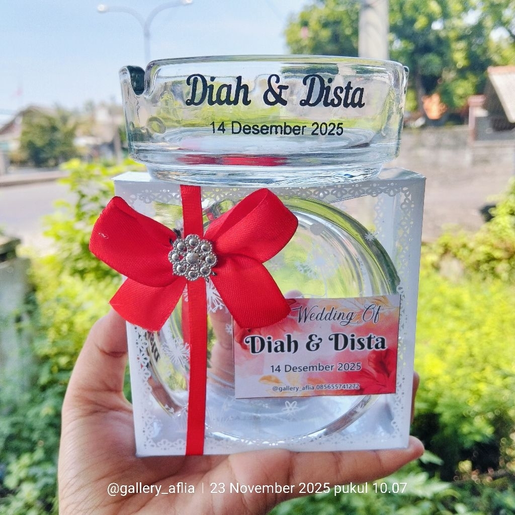 Souvenir Asbak kaca custom sablon