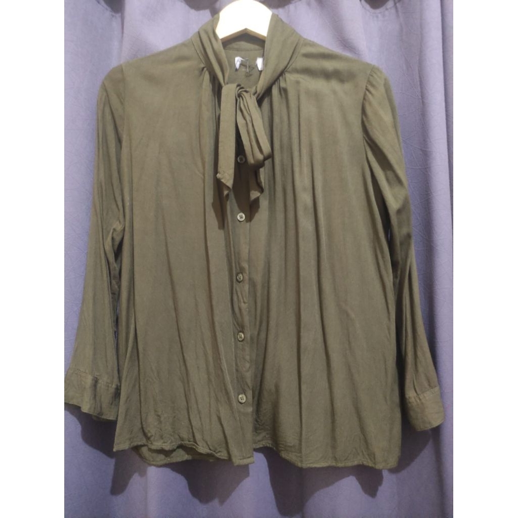 Baju Kemeja Wanita Army