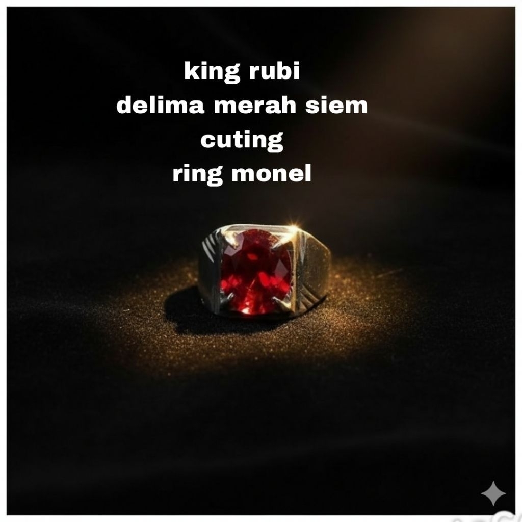 cincin permata cutting king rubi delima merah siem bukan bangkong ring gigi nonel antikarat antilunt