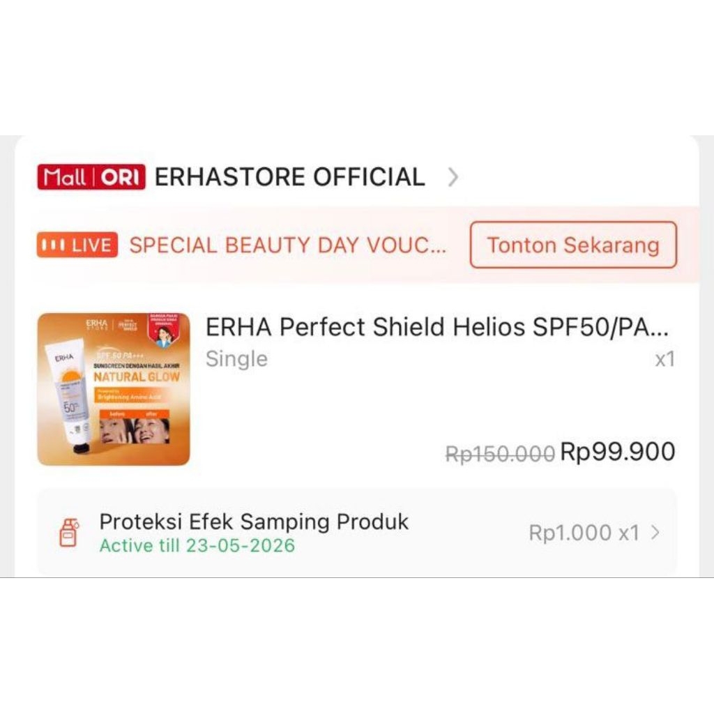 Preloved Sunscreen Erha
