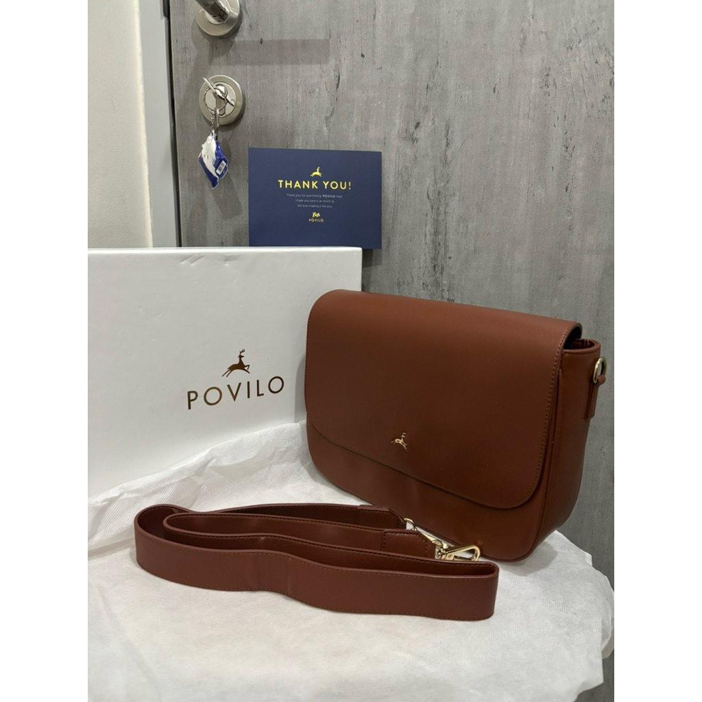 POVILO NOMI BROWN SLING BAG INCLUDE BOX DUST BAG NOT THIS IS APRIL TIA ITTAHERL ROSSY SNY THE LABEL 