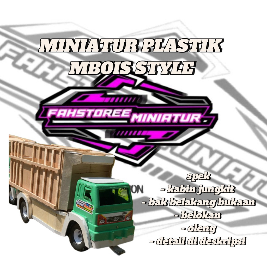 miniatur truk plastik mbois polll