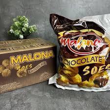 Cemilan Snack Soes Coklat Malona 500gr - Soes Kering isi coklat lumer kemasan terbaru 500 gram