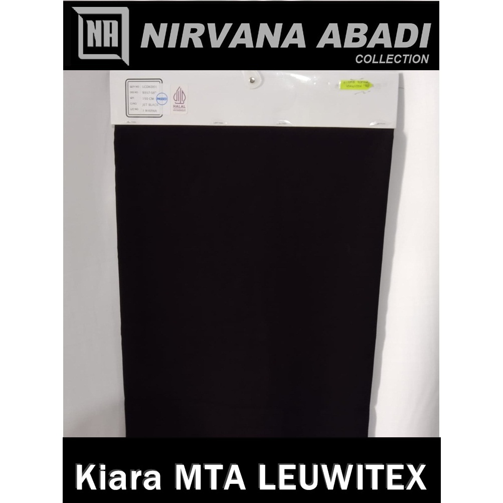 Kain Jetblack Jet Black KIARA  SOFTER MTA LEUWITEX Kain Bahan Gamis dan Abaya Kualitas Premium 1 ROL
