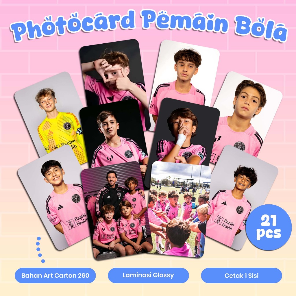 Koleksi Photocard Inter Miami 21 Pcs – Kertas Art Carton 260 Glossy