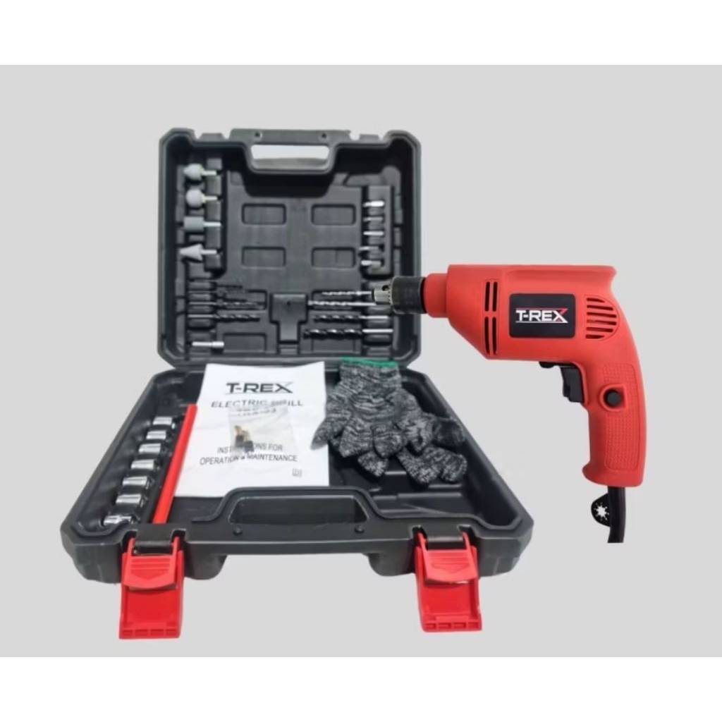 MESIN BOR LISTRIK 1 SET + BOX 10MM LENGKAP | MESIN BOR BISA BOLAK BALIK DAN ATUR KECEPATAN LENGKAP