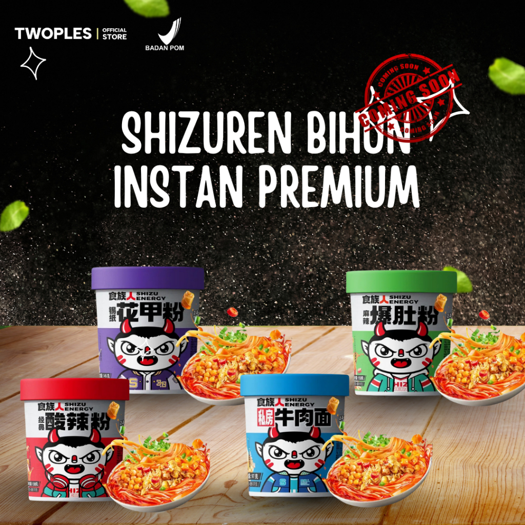 SHIZUREN Bihun Instan Premium 4 Rasa – Asam Pedas, Kerang Pedas, Babat Vegetarian, Daging Sapi | Kua
