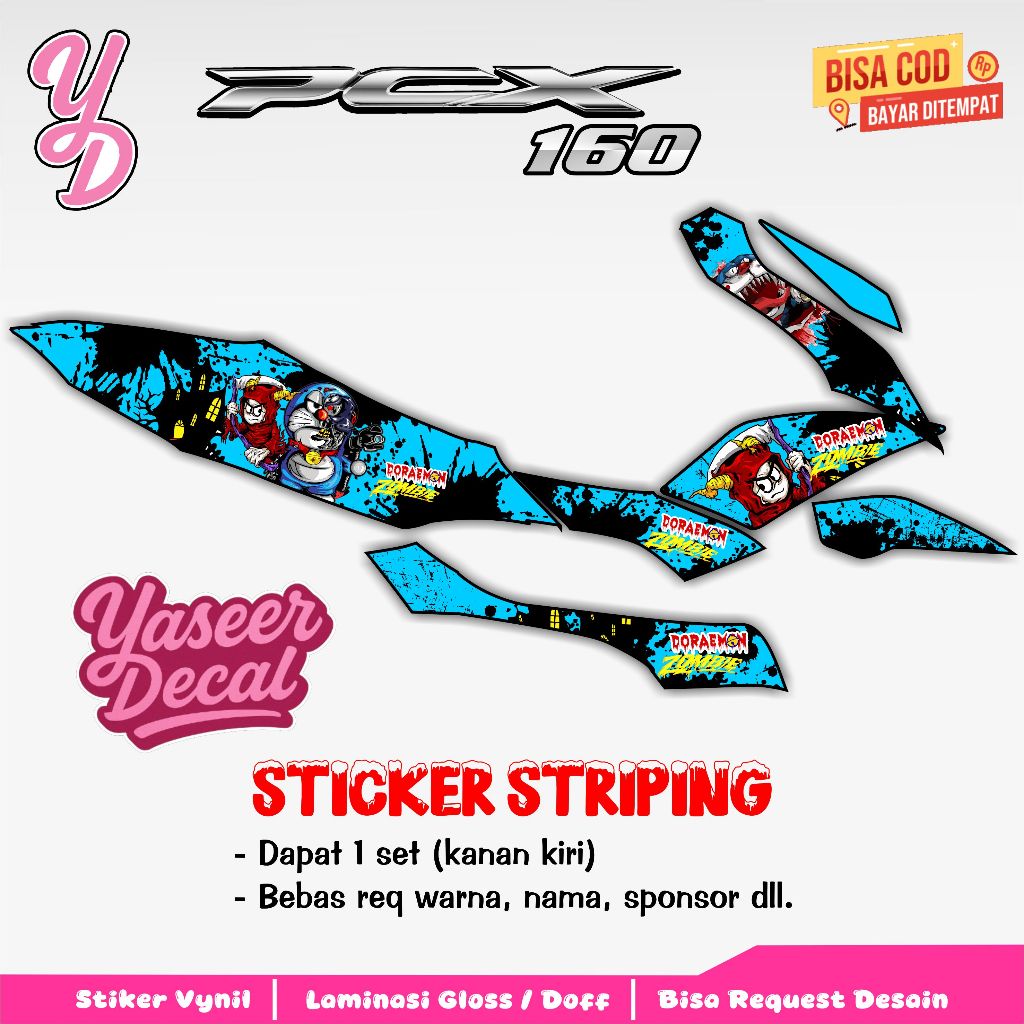 Striping Pcx 160 2021 - Sticker Striping Variasi Lis Pcx 160 2021 - Striping Hologram Pcx 160 2021 -