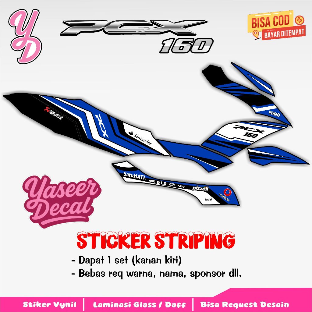 Striping Pcx 160 2021 - Sticker Striping Variasi Lis Pcx 160 2021 - Striping Hologram Pcx 160 2021 -