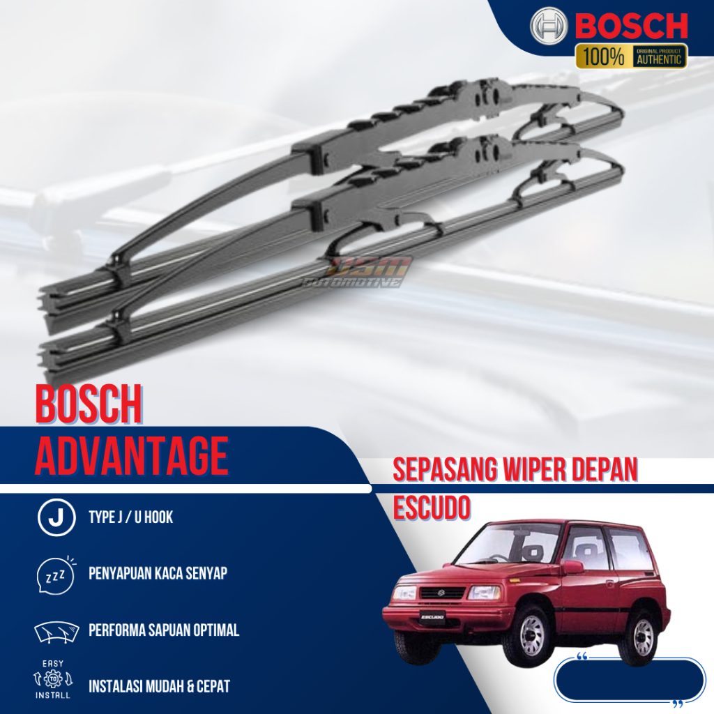 Bosch Advantage / Karet Wiper Mobil Suzuki Escudo (Sepasang) / Wiper Escudo