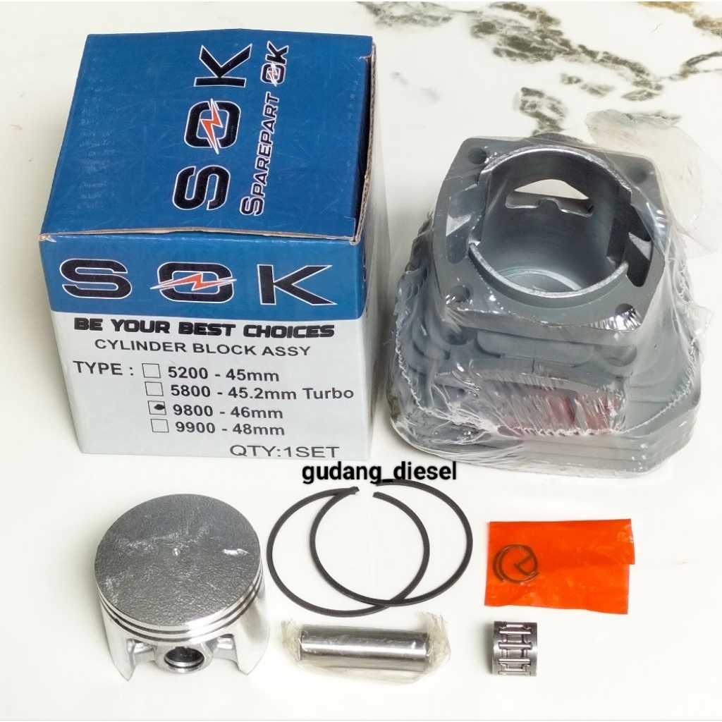 Cylinder Block/Block Chainsaw/Senso Kecil 5800/6800 (46 mm) SOK