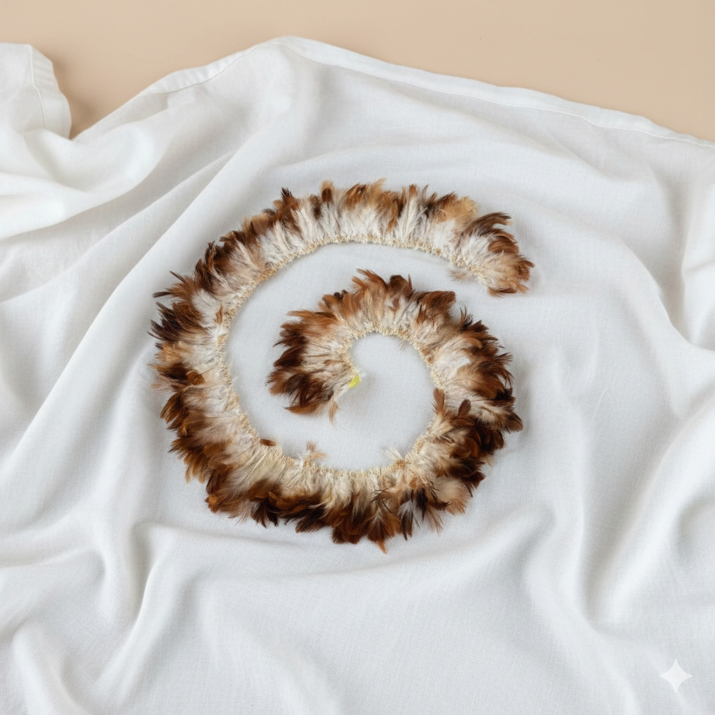 Bulu Ayam coklat natural 1 METER untuk Kemoceng Hiasan Kepala Adat Papua Dayak