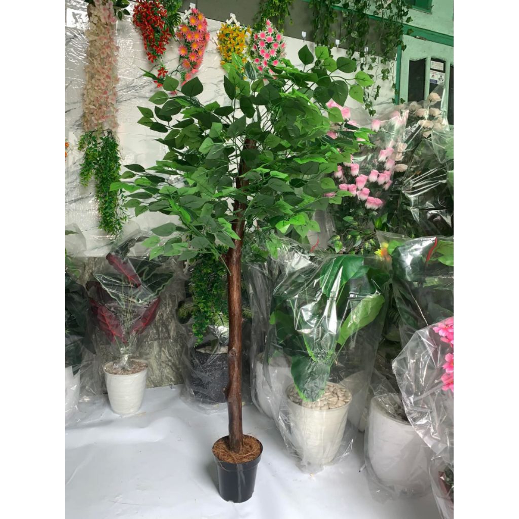 pohon hias sudut pohon beringin plastik artificial pohon hijau