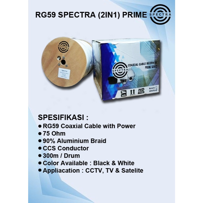 KABEL CCTV RG59 HITAM/PUTIH HARGA PERMETER