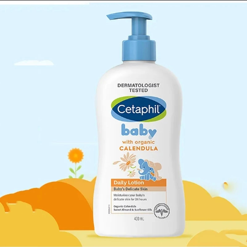 Cetaphil Baby with Organic Calendula Daily Lotion 400ml dengan Calendula, Glycerin, Sweet Almond Oil