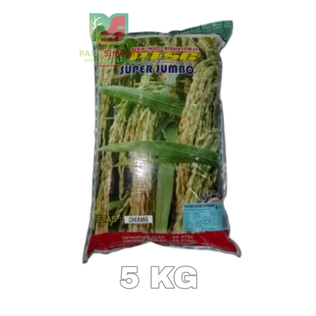 Benih Padi Unggul Bersertifikat Super Jumbo Padi Ciherang / Bibit Padi Ciherang - 5 kG