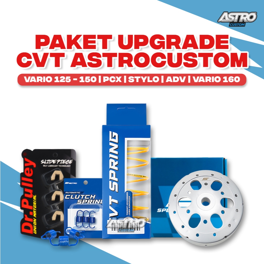 Upgrade CVT AstroCustom Vario 125 150 PCX 150 ADV 160 Mangkok Kampas Ganda Slider Spectro CVT Racing