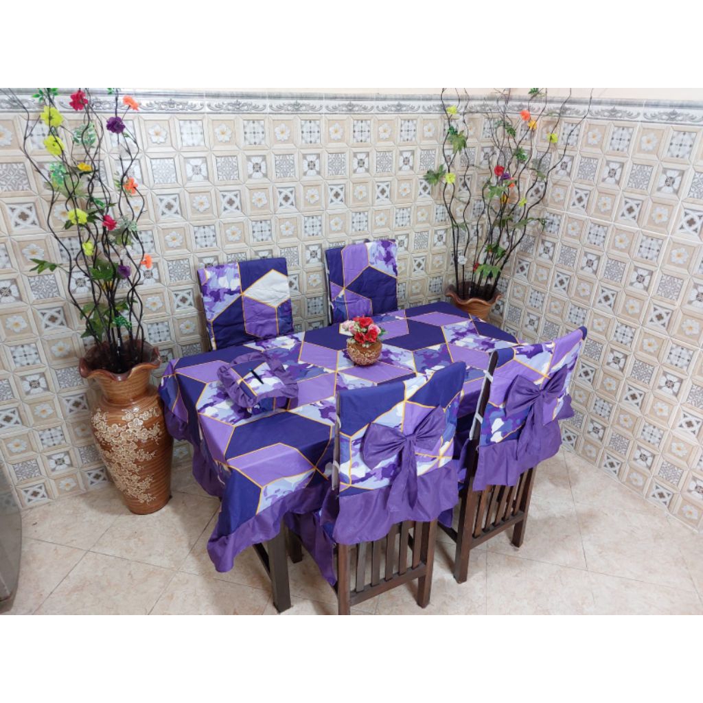 Sarung kursi Makan Taplak Meja kursi set 4