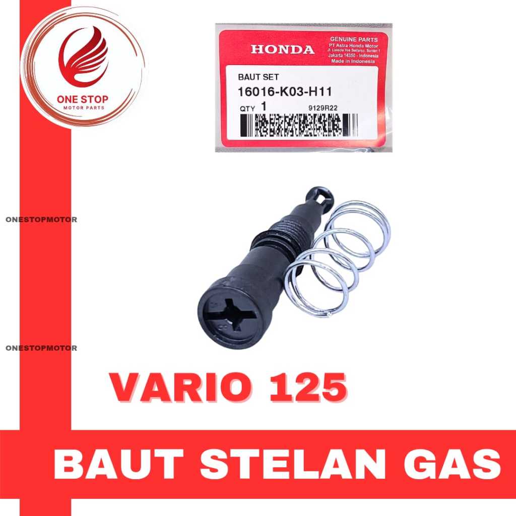 SCRW Set baut setelan gas langsam Vario 125 Vario 150 Beat Fi Scoopy Fi Original Asli Honda K03