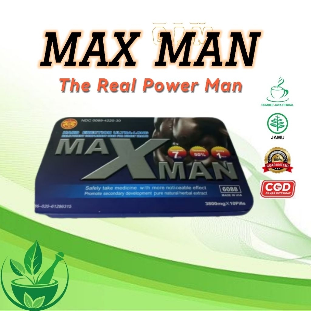 Max Man Kapsul Suplemen Pria Original - Membantu Tingkatkan Stamina Dewasa