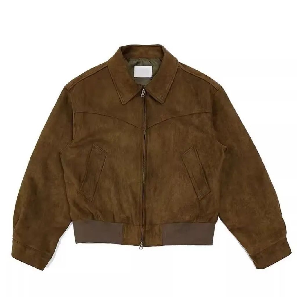 CUCI GUDANG Jaket Suede Pria Bahan Kulit Suede Asli Lembut Model Casual