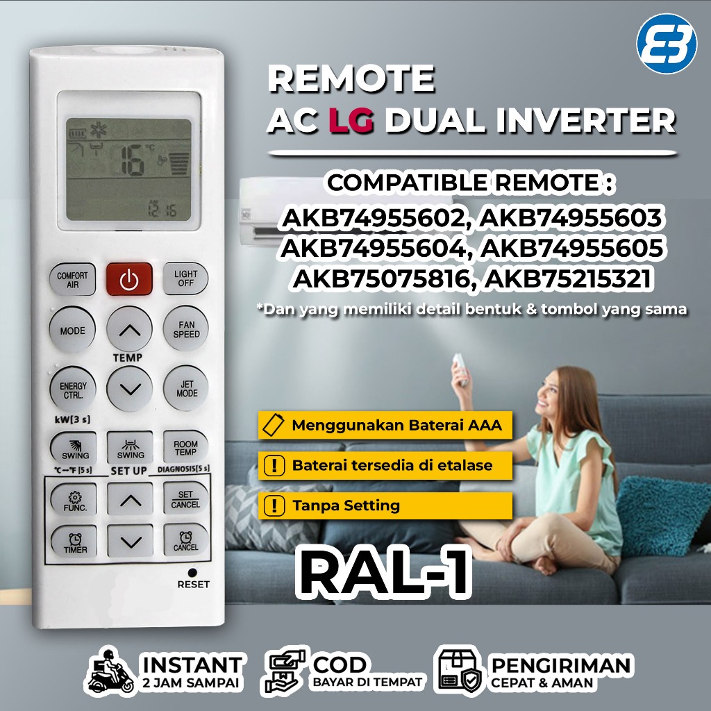 Remot / Remote AC LG Dual inverter T05EV5 T06EV3 T06EV4 T10EV4 original pabrik
