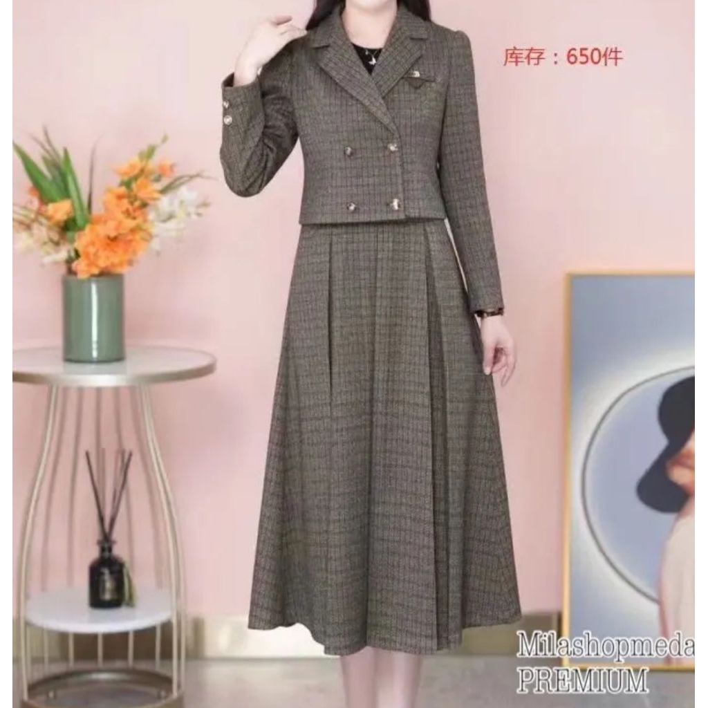 Set dress blazer elegan premium import