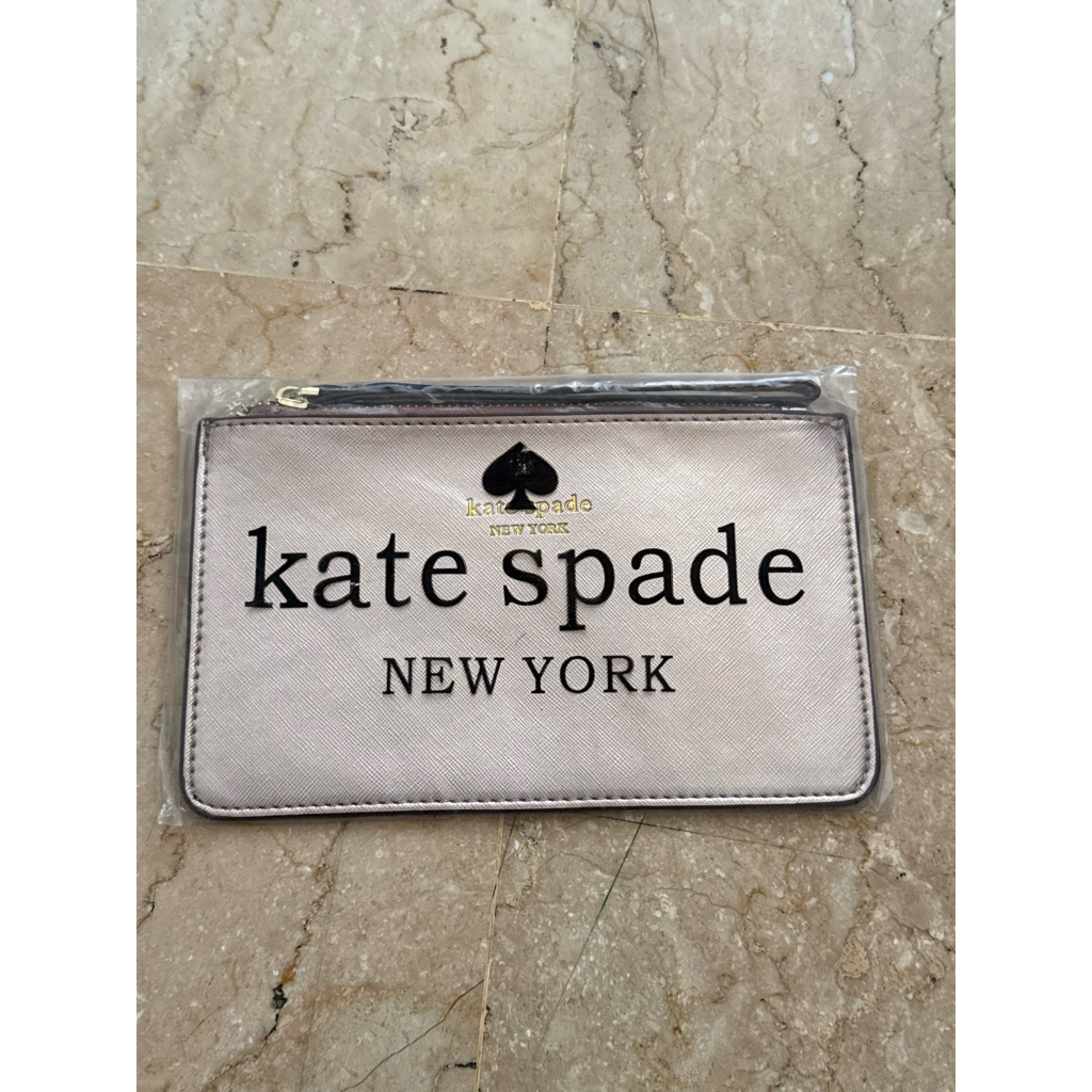 NEW ‼️ KATE SPADE PASTEL PINK METALLIC SMALL POUCH 20 CM