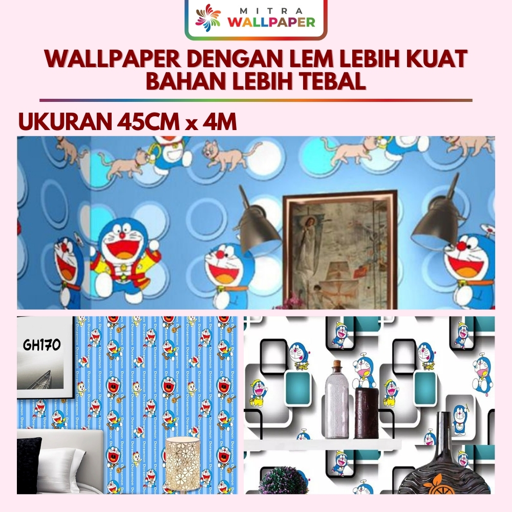 Wallpaper sticker Doraemon Wallpaper dinding kamar anak cowok Walpaper stiker dinding kamar anak