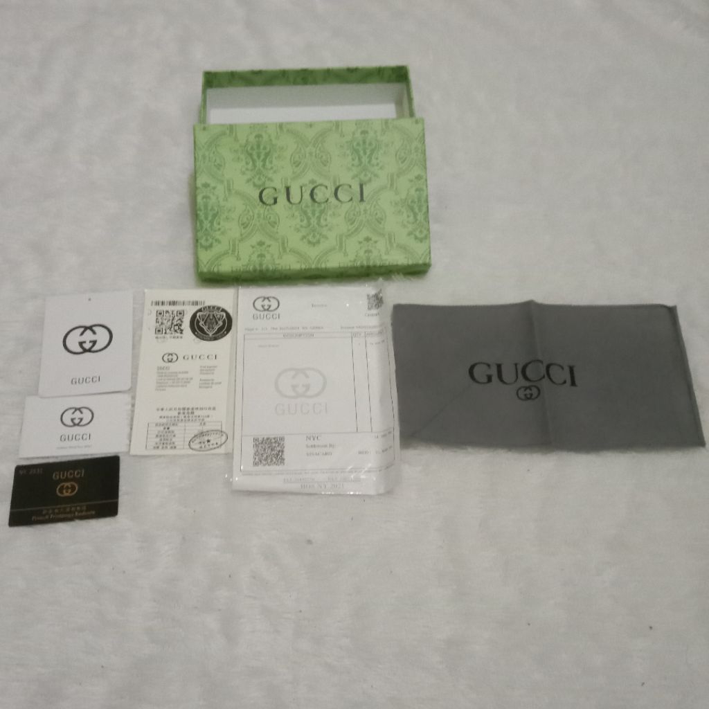 Box & Fake Bills Dompet Gucci Original