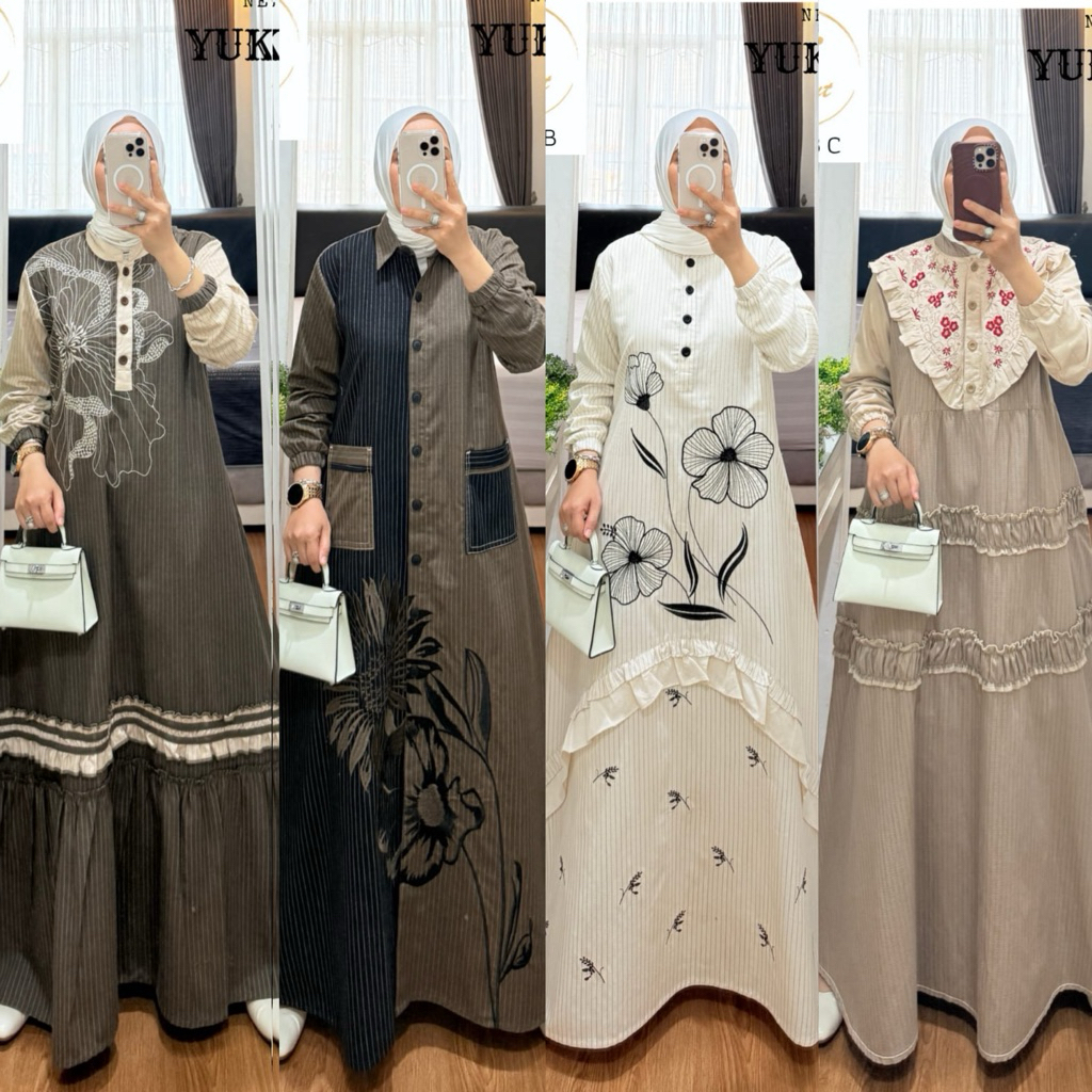 LARAS DRESSS AURORA DRESS ALMEERA DRESS KIRANA DRESS SYAINA BY SEMUT GAMIS KATUN KOMBINASI SYAINA BY