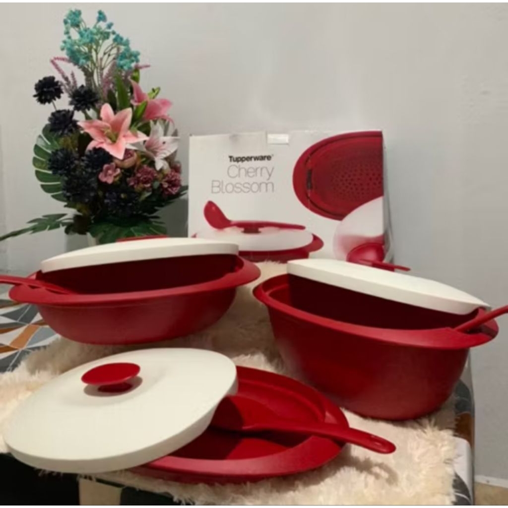 ORI-New Tupperware Cherry Blossom - prasmanan set