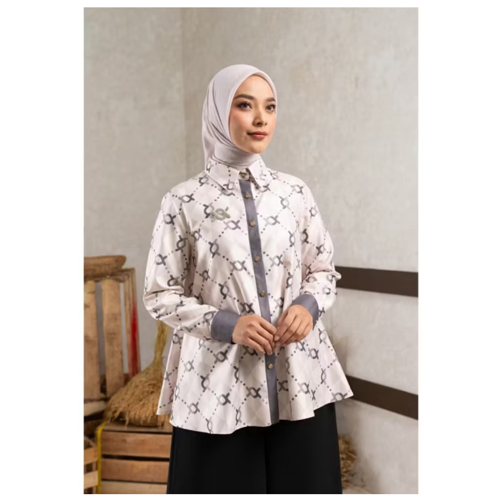 NEW WEARING KLAMBY CALYA MONOGRAM SHIRT - PAVEMENT