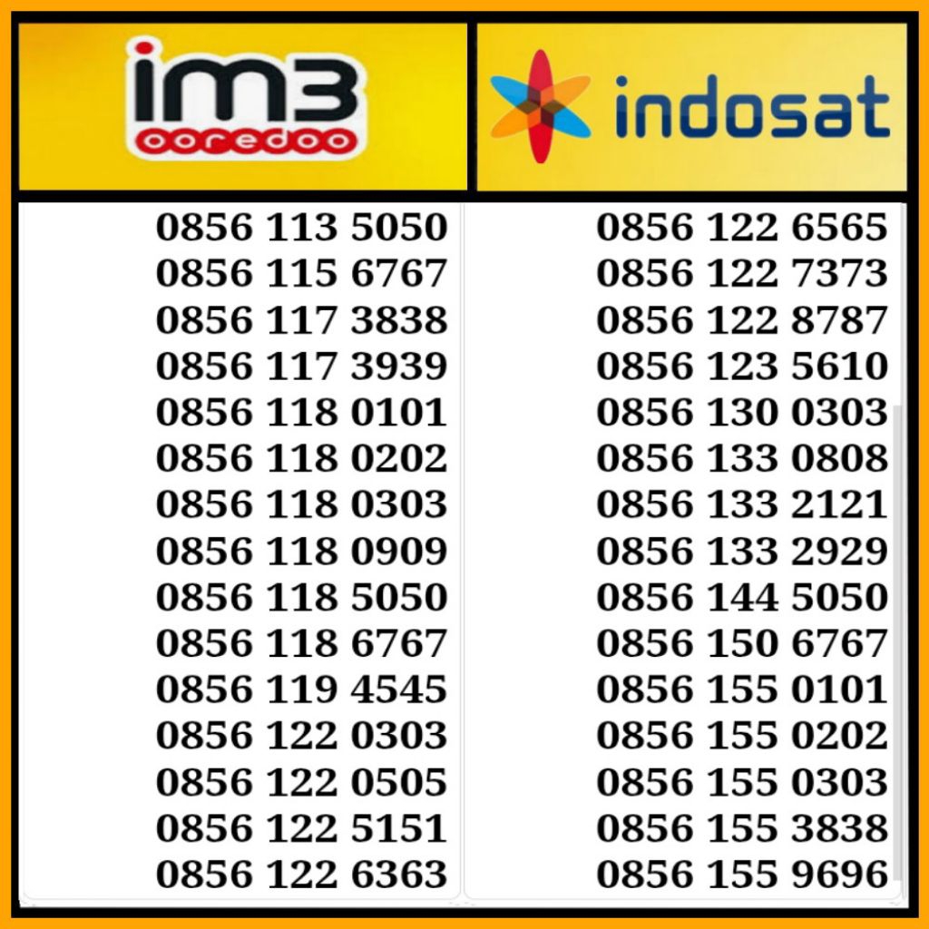 Nomor cantik indosat Im3