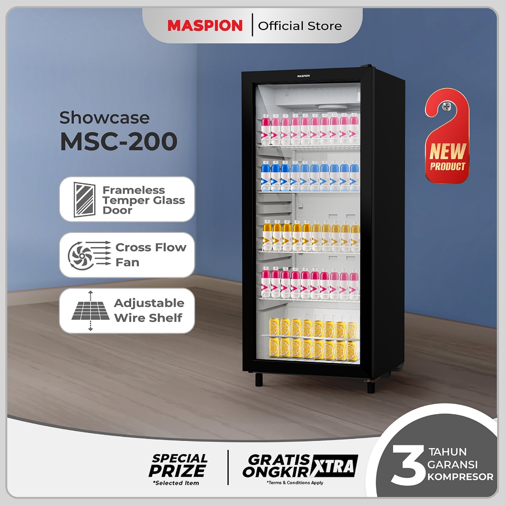 Maspion Lemari Pendingin Showcase 200 Liter MSC - 200