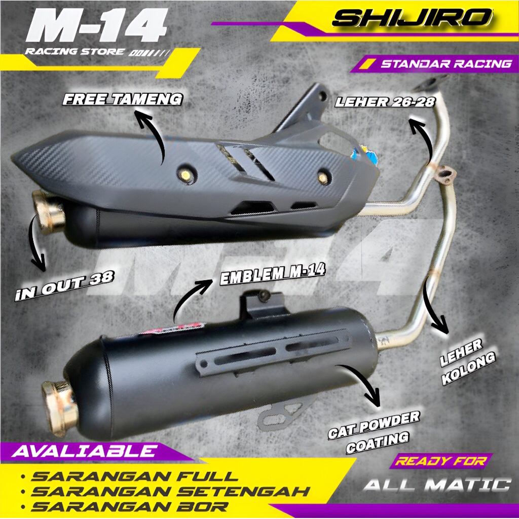 KNALPOT ORIGINAL M-14 PROJECT TB. VARIO STD RACING FREE TAMENG AIRBLADE NEW STIKER M-14 MOTORCYLE FU