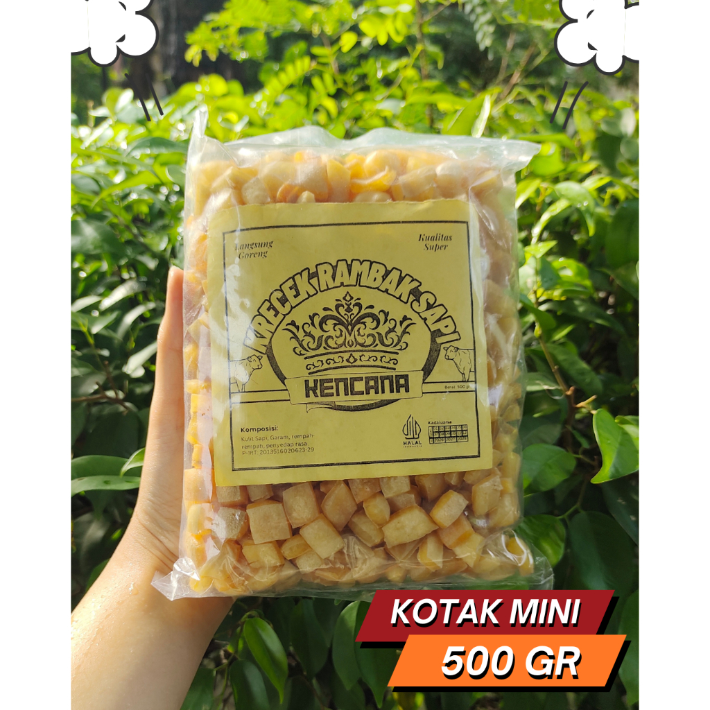 produsen krecek rambak kulit sapi asli - varian kotak kecil 500 gram